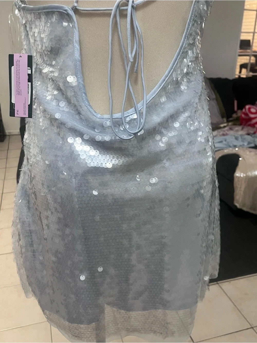 wild fable Silver Sequin Mini Dress